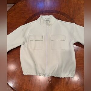 Madewell Cream Utility Jacket with Stand-Up Collar